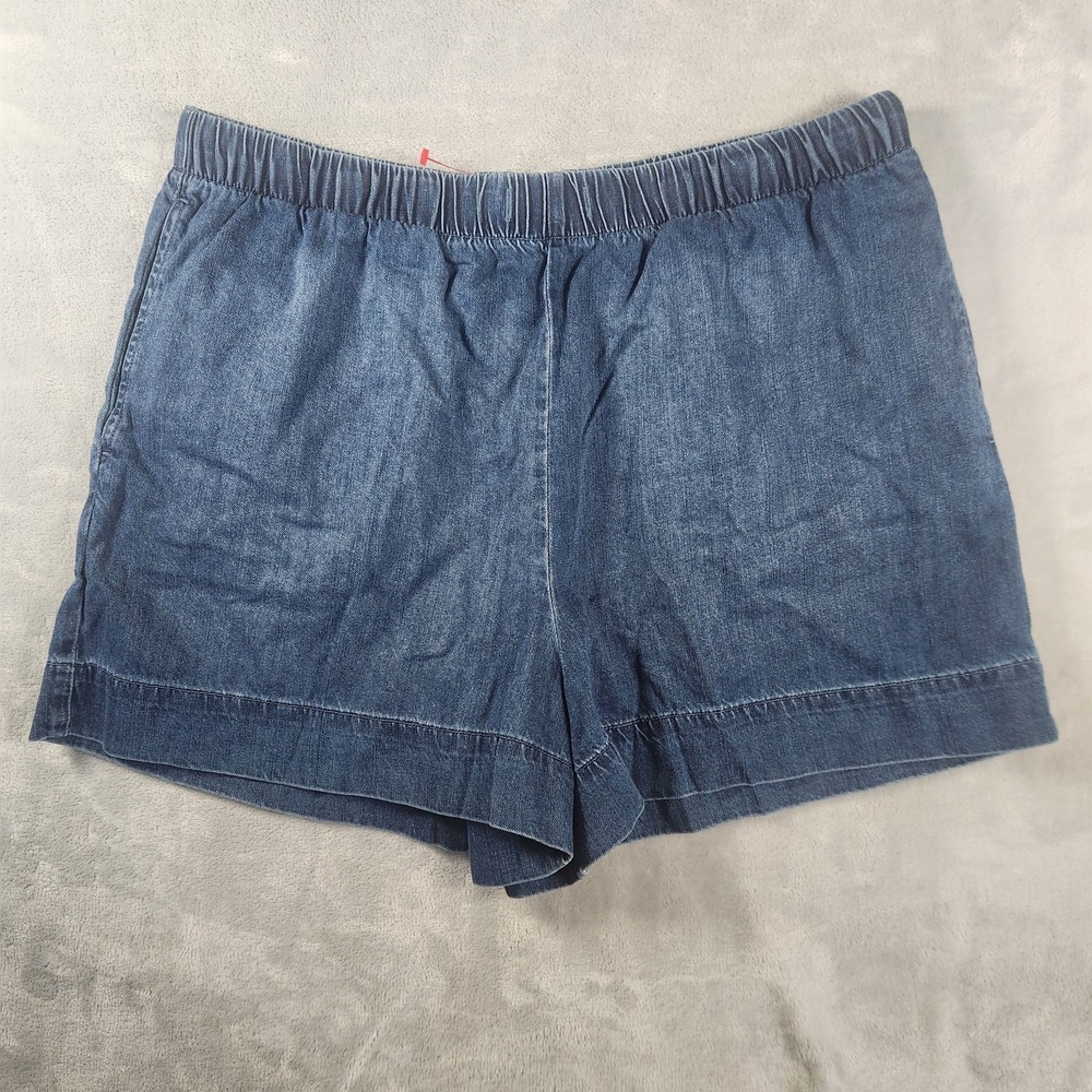 C&S by Cloth & Stone Anthropologie Chambray Pull On Elastic Eaist Shorts M